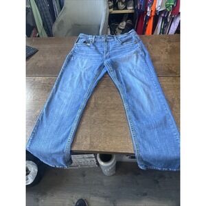 Buckle BKE Tyler Straight Jeans Stretch Denim 36x32 Mens Blue Thick Stitch Pants